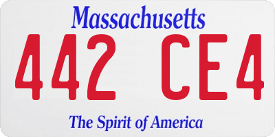 MA license plate 442CE4