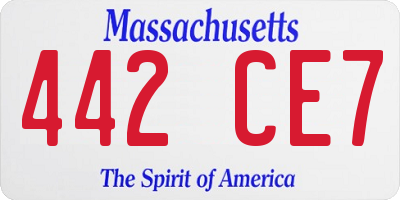 MA license plate 442CE7