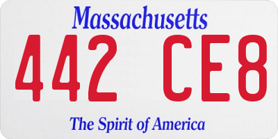 MA license plate 442CE8