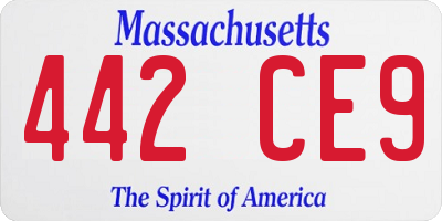 MA license plate 442CE9