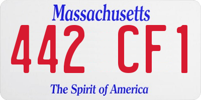 MA license plate 442CF1