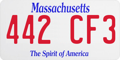 MA license plate 442CF3