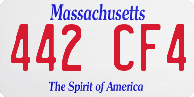 MA license plate 442CF4