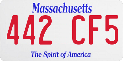 MA license plate 442CF5