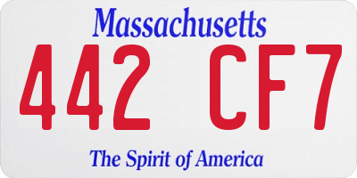 MA license plate 442CF7