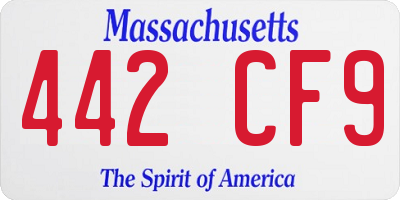 MA license plate 442CF9