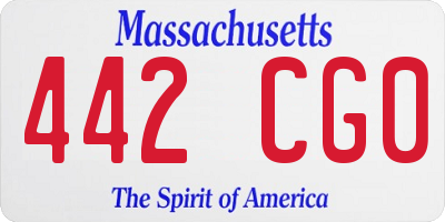 MA license plate 442CG0