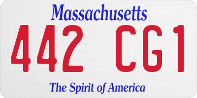 MA license plate 442CG1