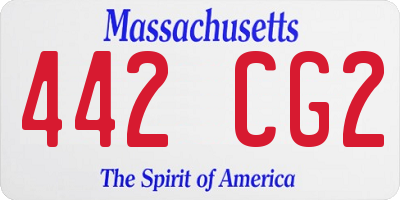 MA license plate 442CG2