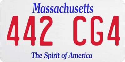 MA license plate 442CG4