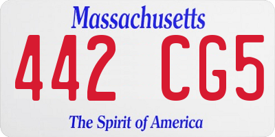 MA license plate 442CG5