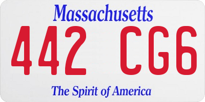 MA license plate 442CG6