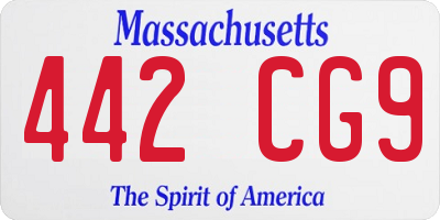 MA license plate 442CG9