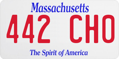 MA license plate 442CH0