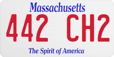 MA license plate 442CH2