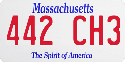 MA license plate 442CH3