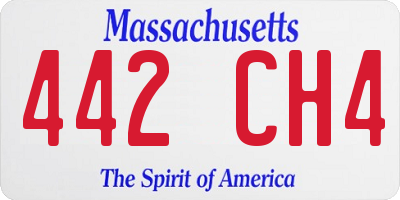 MA license plate 442CH4