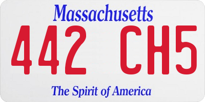 MA license plate 442CH5