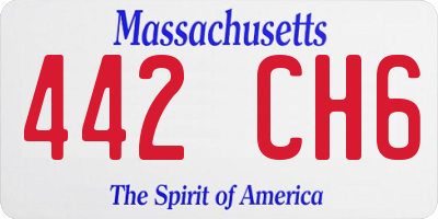 MA license plate 442CH6