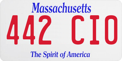 MA license plate 442CI0