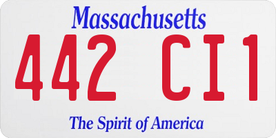 MA license plate 442CI1