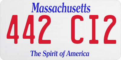 MA license plate 442CI2