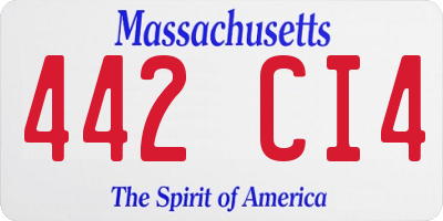 MA license plate 442CI4