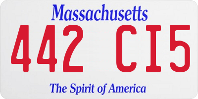 MA license plate 442CI5