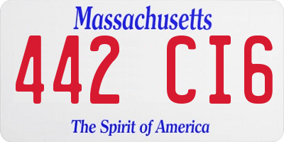 MA license plate 442CI6