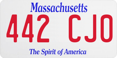 MA license plate 442CJ0