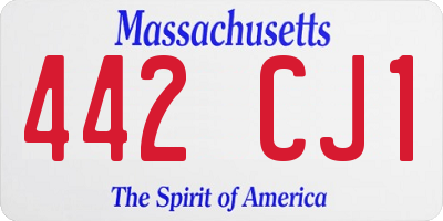 MA license plate 442CJ1