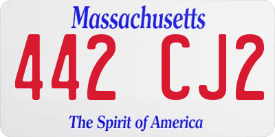 MA license plate 442CJ2