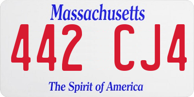 MA license plate 442CJ4