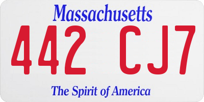 MA license plate 442CJ7