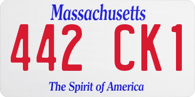 MA license plate 442CK1