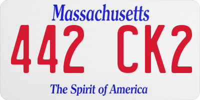MA license plate 442CK2