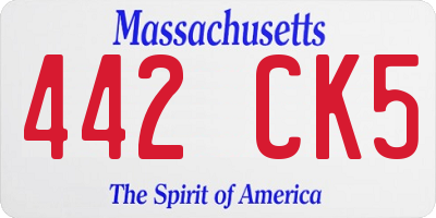 MA license plate 442CK5