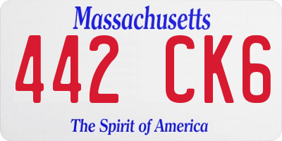 MA license plate 442CK6