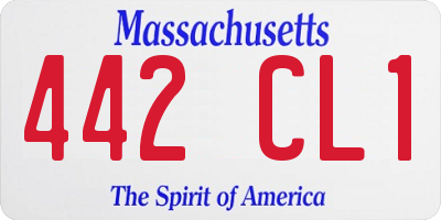 MA license plate 442CL1