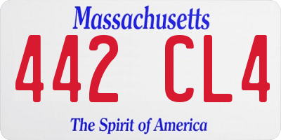 MA license plate 442CL4