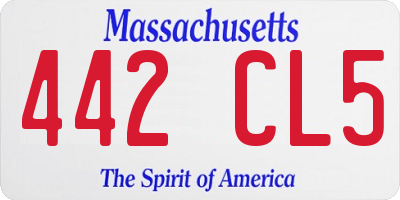 MA license plate 442CL5