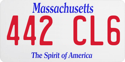 MA license plate 442CL6