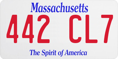MA license plate 442CL7