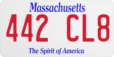 MA license plate 442CL8