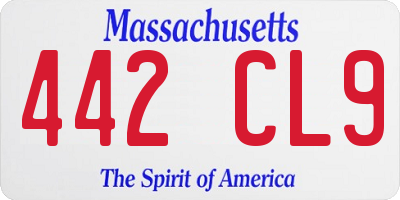 MA license plate 442CL9