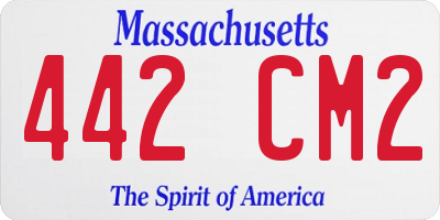 MA license plate 442CM2