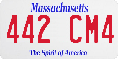 MA license plate 442CM4