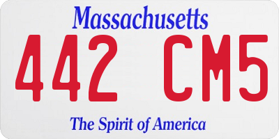 MA license plate 442CM5