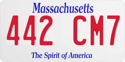 MA license plate 442CM7