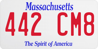 MA license plate 442CM8